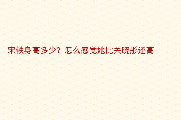 宋轶身高多少？怎么感觉她比关晓彤还高 ​​​