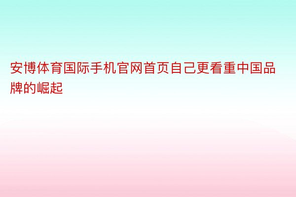 安博体育国际手机官网首页自己更看重中国品牌的崛起